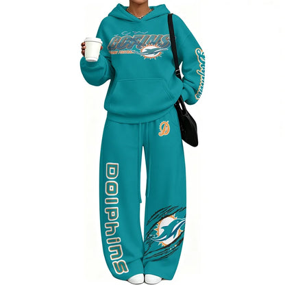 Miami Dolphins Vintage Plush Hoodie set| NFL