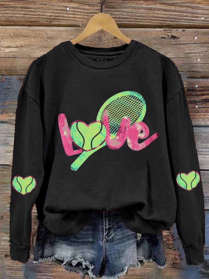 women's love tennis sweatshirt