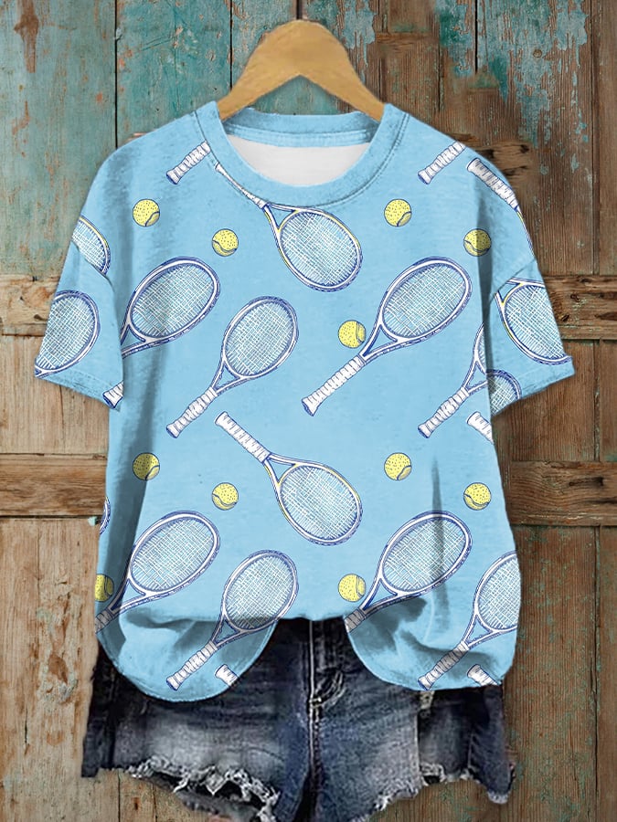 Women's Funny Tennis Tennis Lover Print T-Shirt