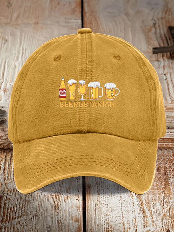 Unisex Oktoberfest Beer Print Printed Washed Distressed Hat