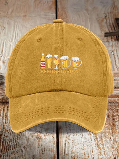 Unisex Oktoberfest Beer Print Printed Washed Distressed Hat