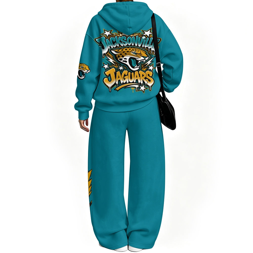 Jacksonville Jaguars Vintage Plush Hoodie set | NFL