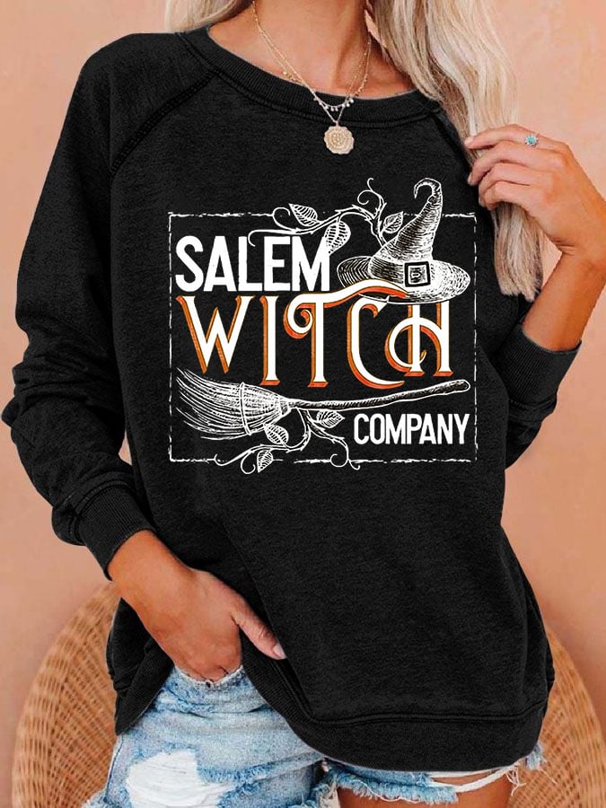 Women's Salem Witch Company Halloween Print Casual Sweatshirt