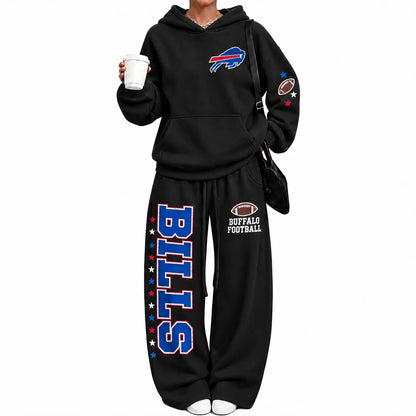 Buffalo Bills-Vintage Plush Hoodie set