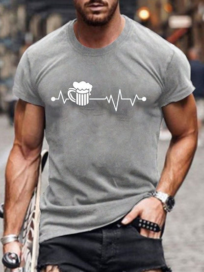 Men's Oktoberfest Beer Printed 100% Cotton Short Sleeve T-Shirt