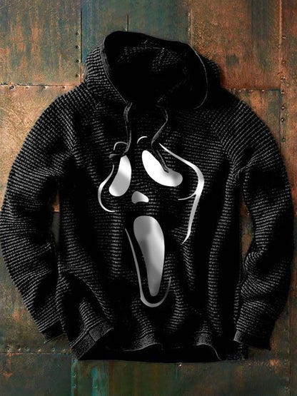 Men's Halloween Grimace Print Casual Hooded Sweatshirt