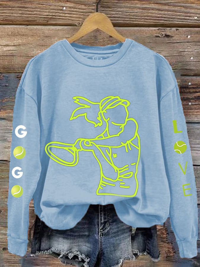 Women's Love Tennis Casual Sweatshirt
