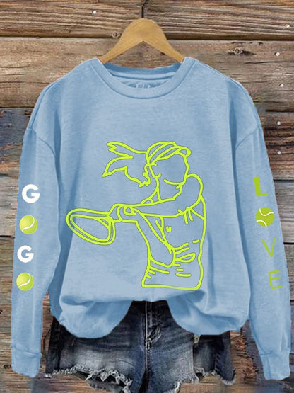 Women's Love Tennis Casual Sweatshirt