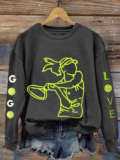 Women's Love Tennis Casual Sweatshirt