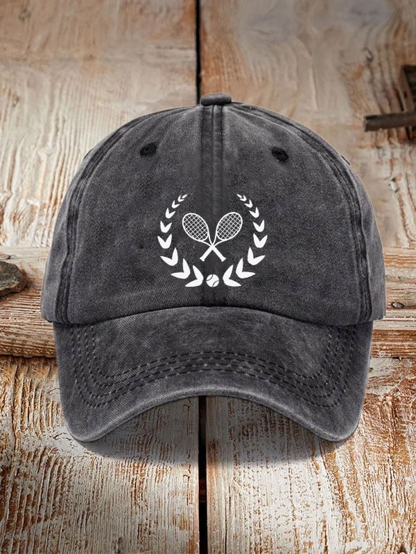 tennis print hat