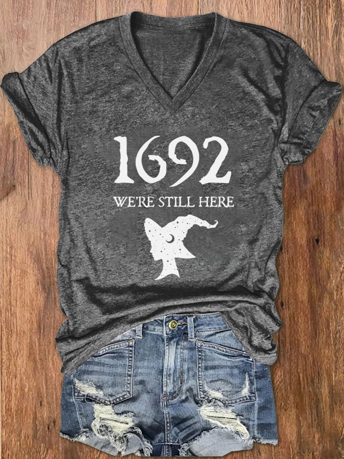 Women's Salem 1692 They Missed One Print V-Neck T-Shirt