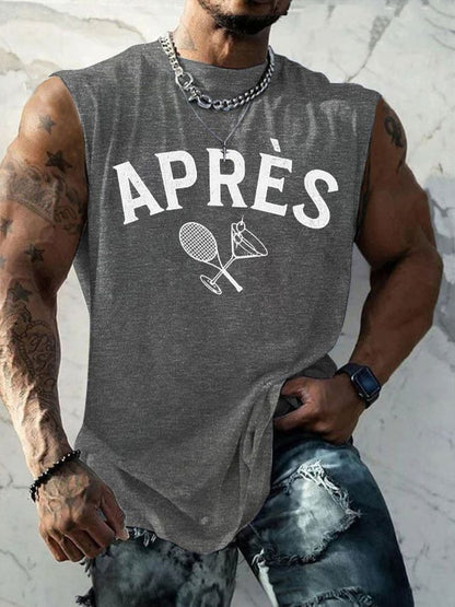 Men's Apres Tennis Printed Casual Tank Top