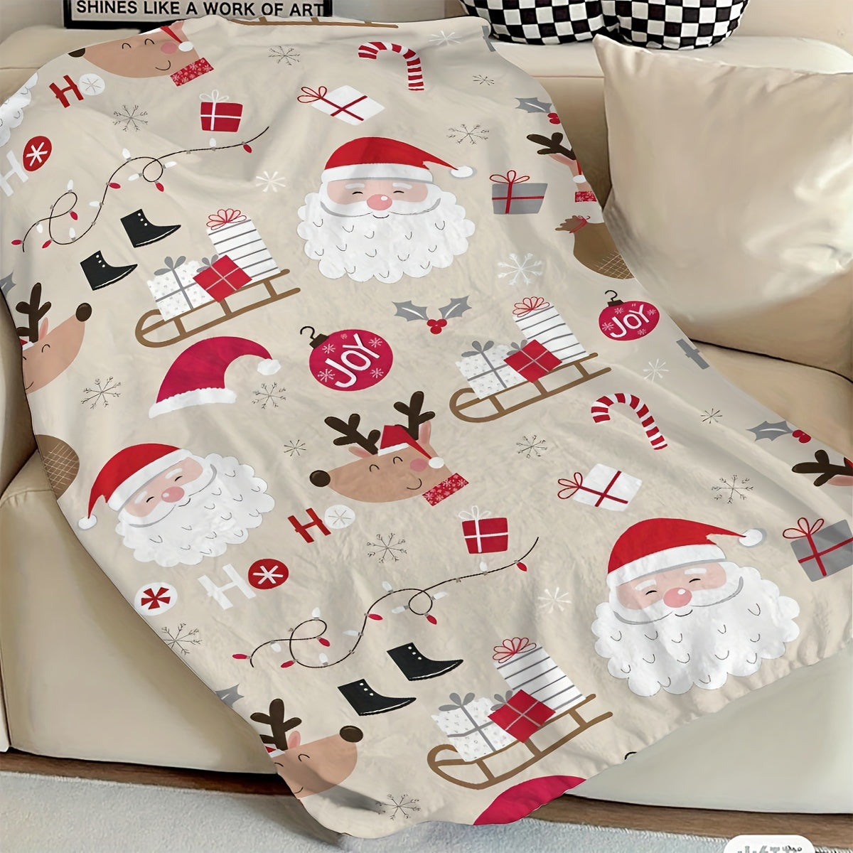 Cozy Comfort: Warm, Soft Throw Blanket for Couch, Bed, and Office - Perfect Christmas Decor Gift from Son to Mother