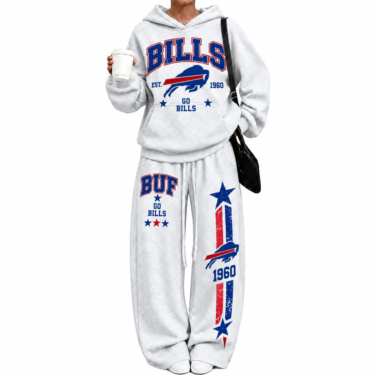 Buffalo Bills-Vintage Plush Hoodie set