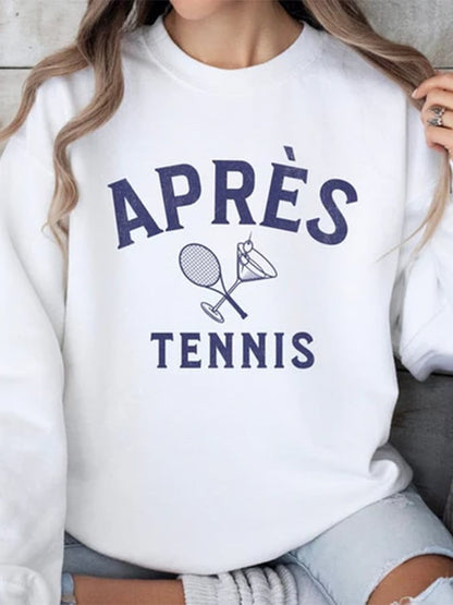 Women's Apres Tennis Print Crewneck Sweatshirt