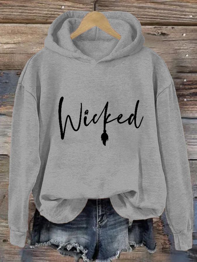 Women's Halloween Witch Wicked Printing Casual Hoodie