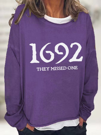 Women's 1692 They Missed One Salem Witch Print Sweatshirt