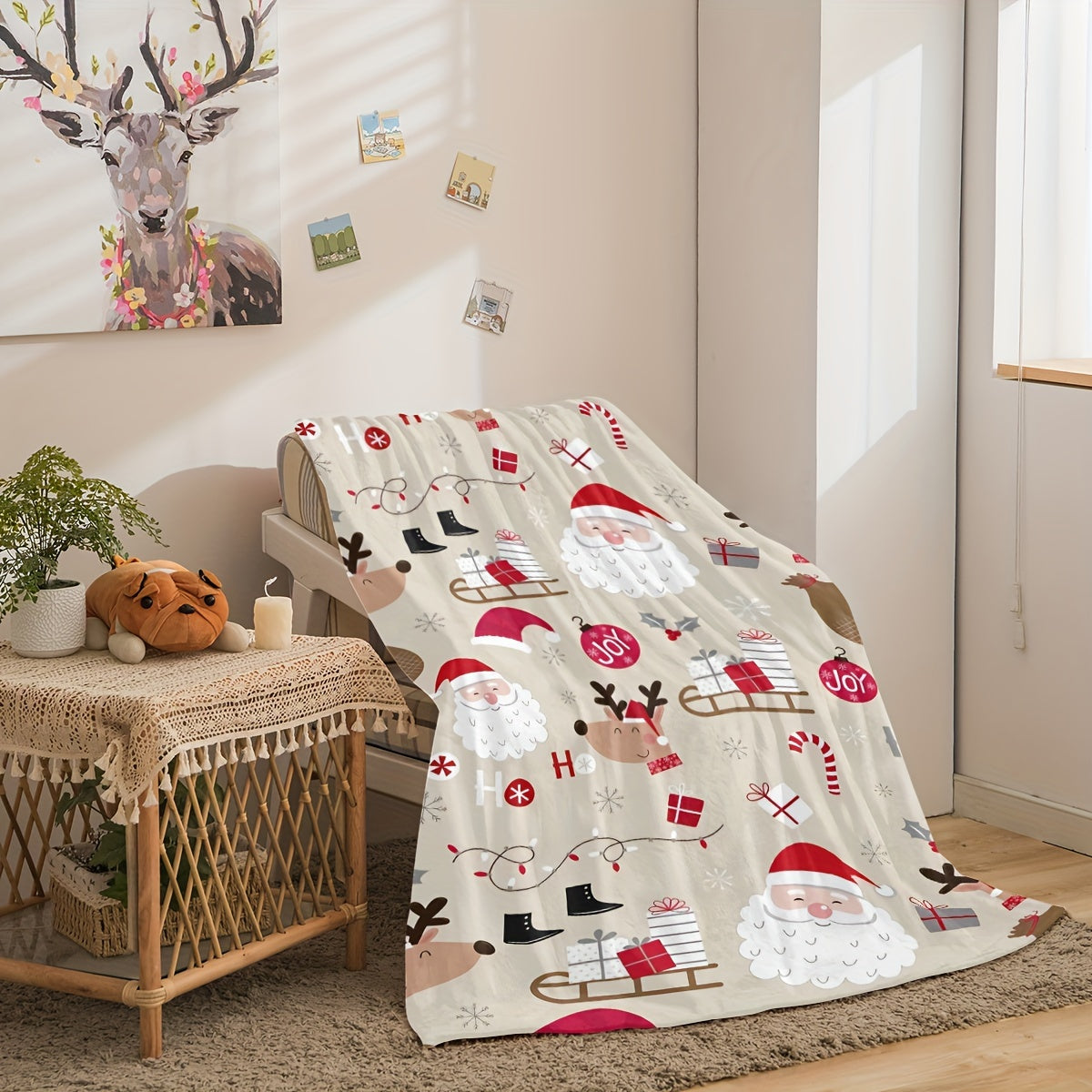 Cozy Comfort: Warm, Soft Throw Blanket for Couch, Bed, and Office - Perfect Christmas Decor Gift from Son to Mother