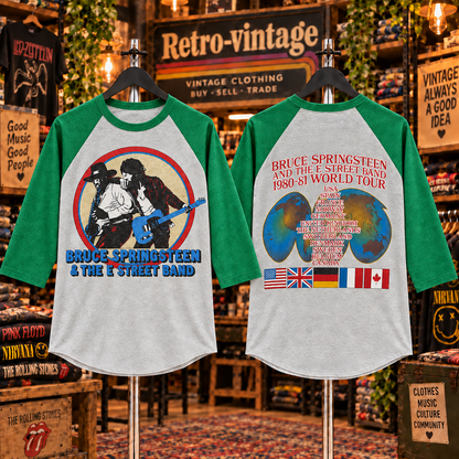 Bruce Springsteen & The E Street Band 1980–81 World Tour Vintage Raglan Tee