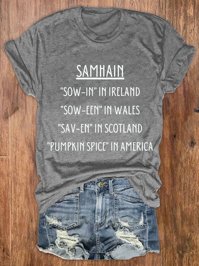 Women's Halloween "Samhain" Print T-Shirt