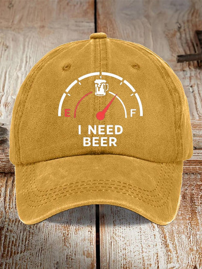 Unisex Oktoberfest Beer Print Printed Washed Distressed Hat