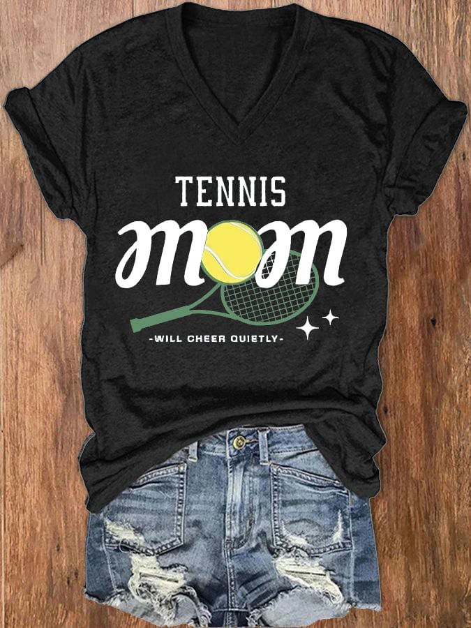 Women's Tennis Mom Print Casual T-Shirt
