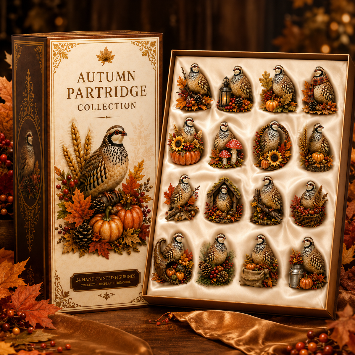 24-Day Partridge Advent Calendar | Hand-Painted Figurine Countdown Gift