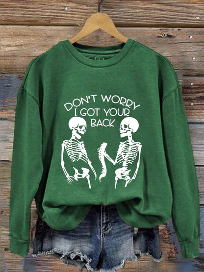 Women's I Got Your Back Skeleton Crew Neck Sweatshirt