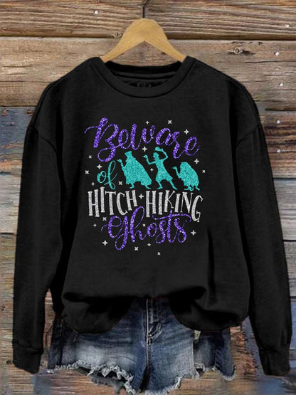 Women's Halloween Ghosts Print Sweatshirt