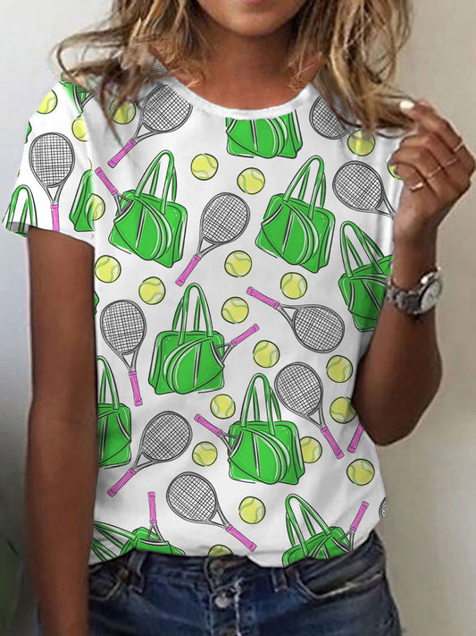 Women's Funny Tennis Tennis Lover Print T-Shirt
