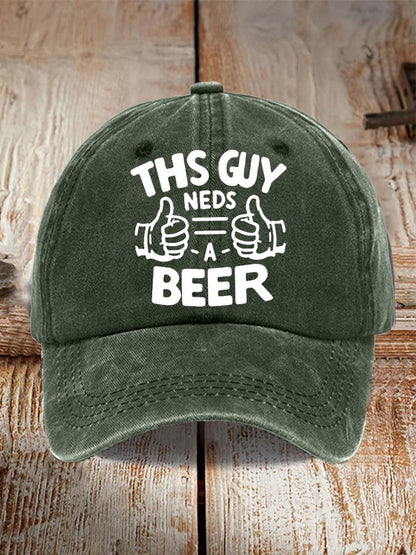 Unisex Oktoberfest Beer Print Printed Washed Distressed Hat
