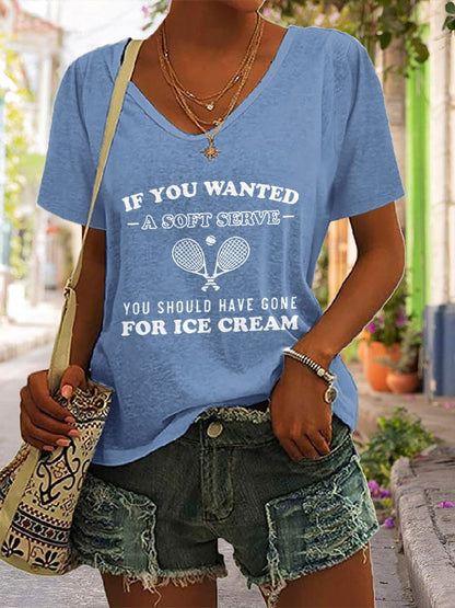 Women's TENNIS Printed Casual T-shirt