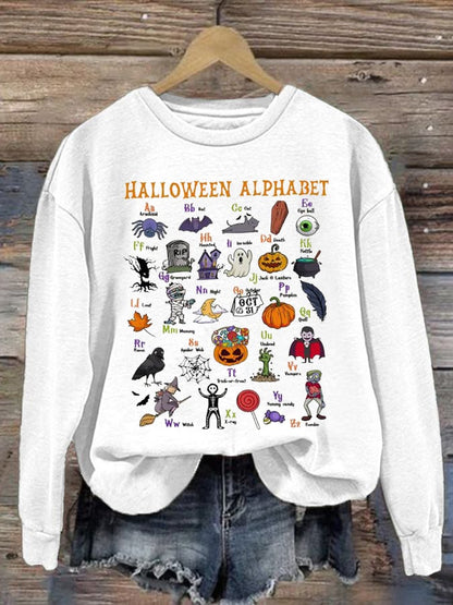 Women'S Halloween Print Long Sleeve Sweatshirt