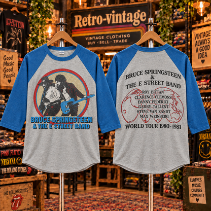 Bruce Springsteen & The E Street Band 1980–81 World Tour Vintage Raglan Tee