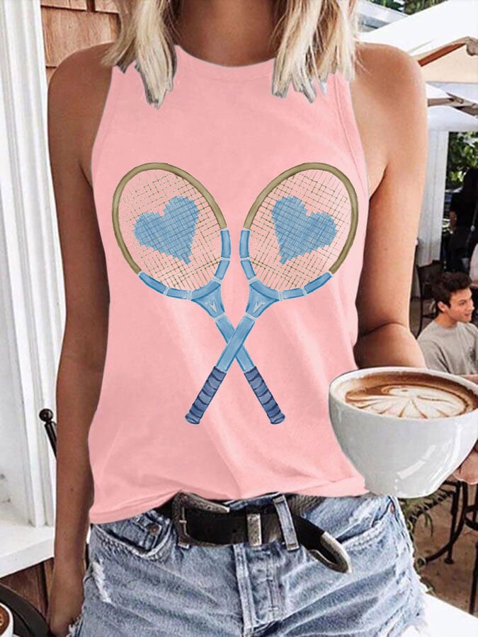 Women's Tennis lover Print Casual Vest