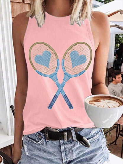 Women's Tennis lover Print Casual Vest