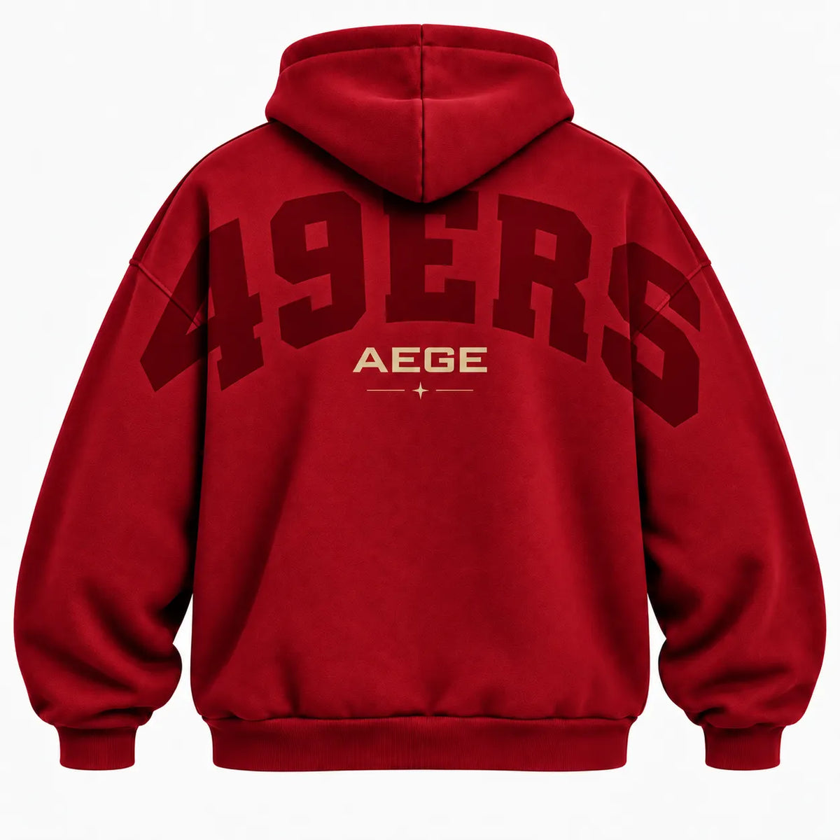 SAN FRANCISCO 49ERS AIRY CLOUD FEEL OVERSIZED BACK GRAPHIC HOODIE