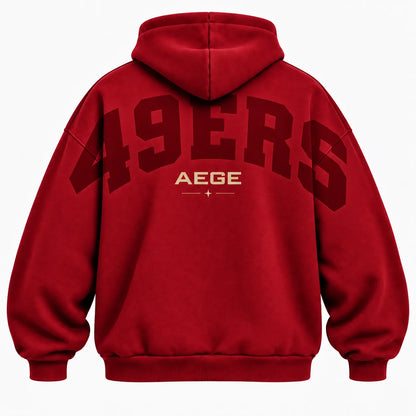 SAN FRANCISCO 49ERS AIRY CLOUD FEEL OVERSIZED BACK GRAPHIC HOODIE