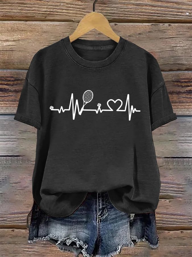 Women's Tennis Player Print T-Shirt