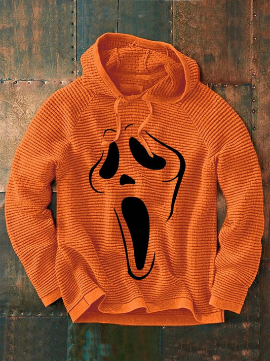 Men's Halloween Grimace Print Casual Hooded Sweatshirt