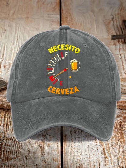 Unisex Oktoberfest Beer Print Printed Washed Distressed Hat