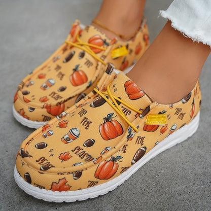 Pumpkin Spice Collection: Women's Casual Lace-Up Canvas Sneakers