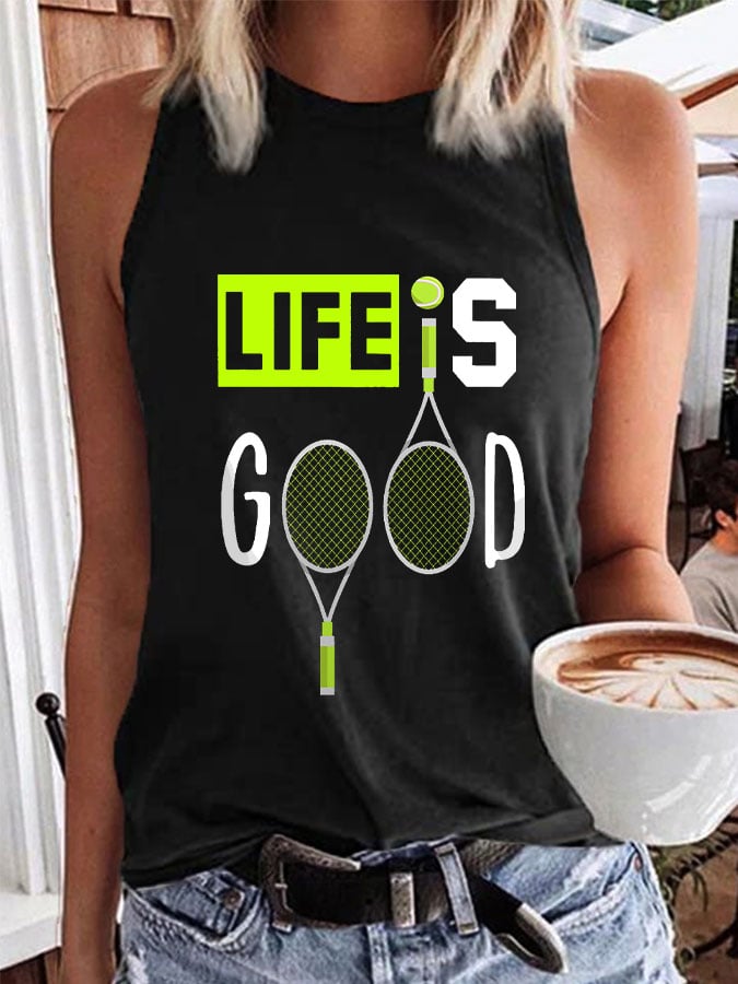 Women's Tennis Funny Print Casual Vest