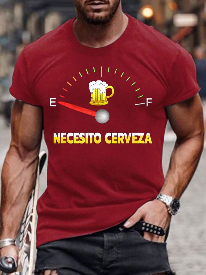 Men's Oktoberfest Beer Printed 100% Cotton Short Sleeve T-Shirt