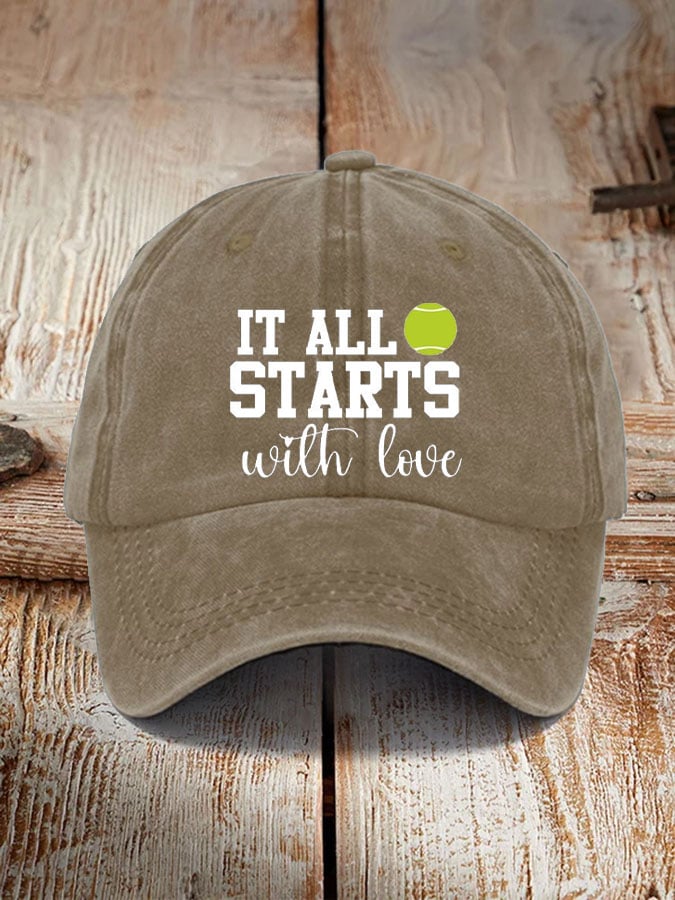 Tennis Lover “It all starts with love” printed hat