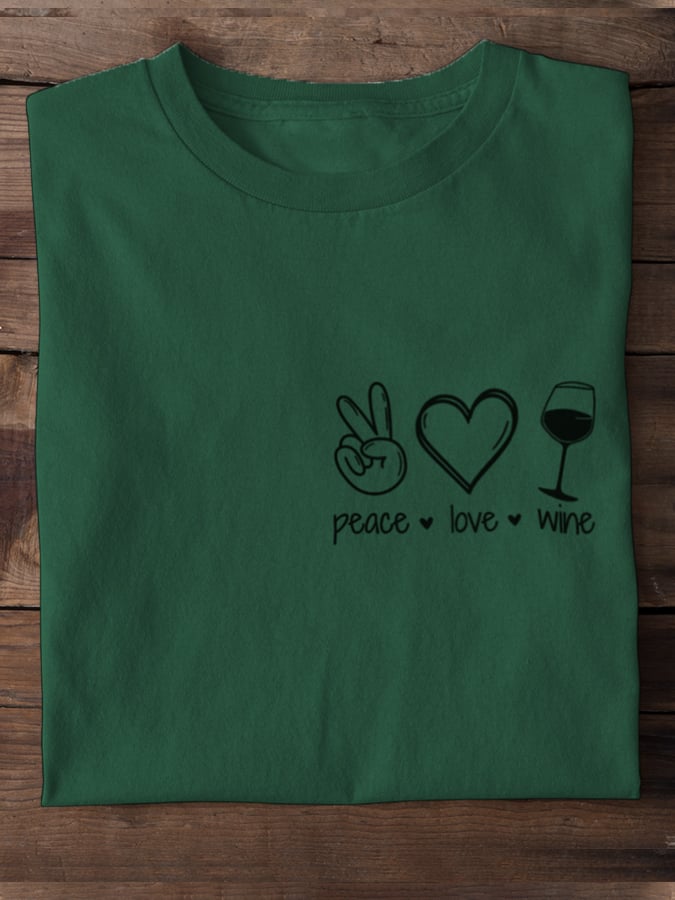 Peace Love Wine – Unisex T-Shirt made of 100% cotton