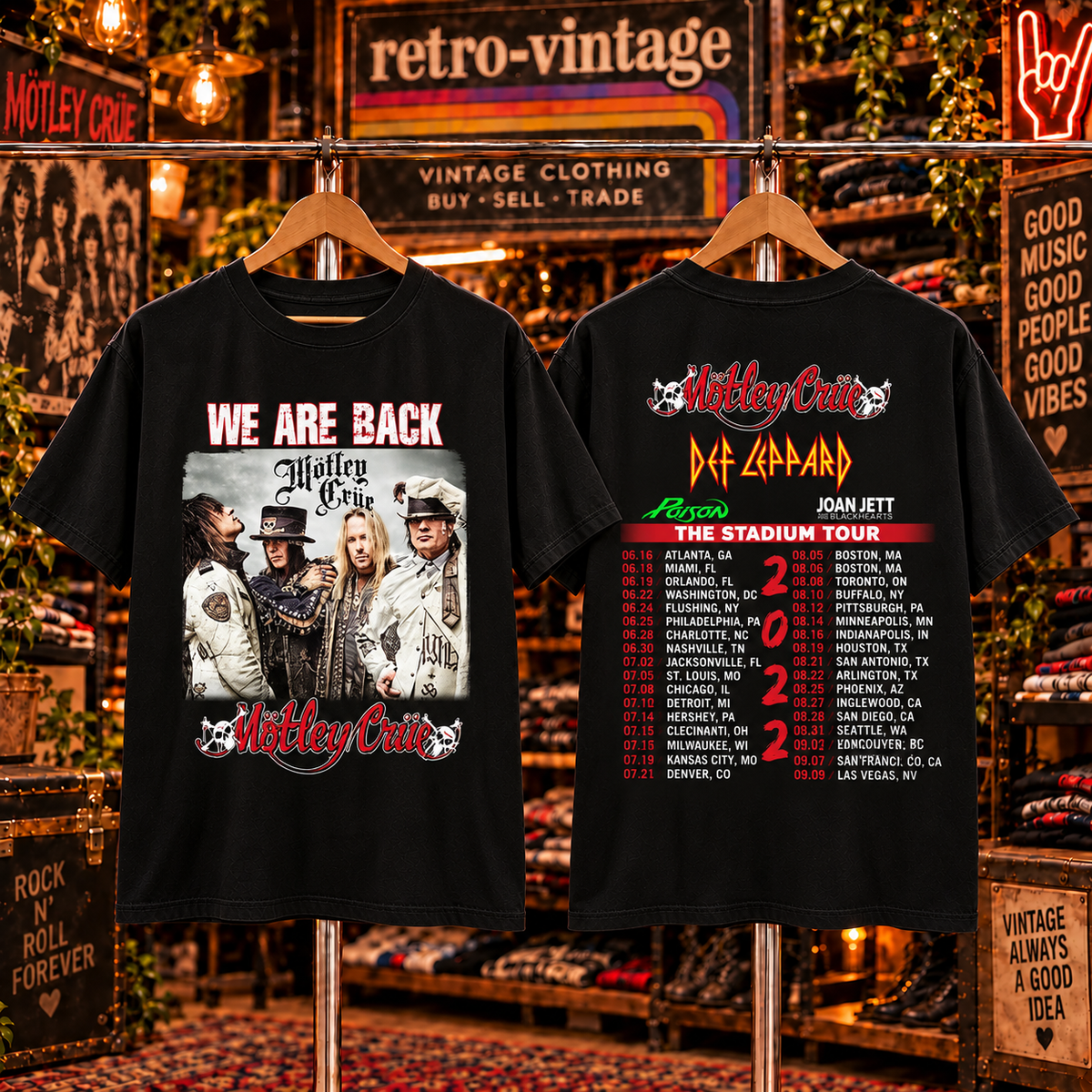 Vintage Mötley Crüe Band Concert T-Shirt