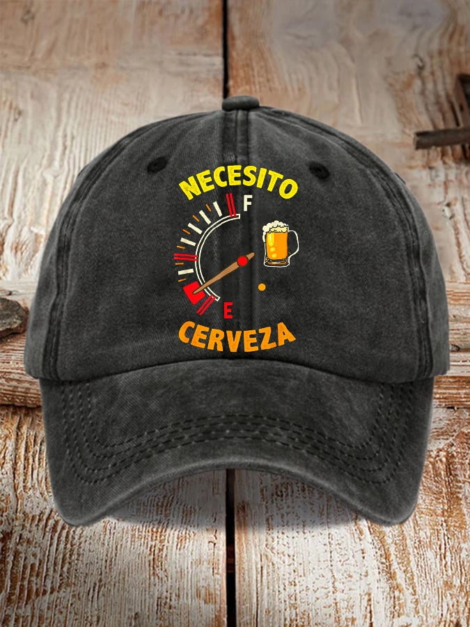 Unisex Oktoberfest Beer Print Printed Washed Distressed Hat