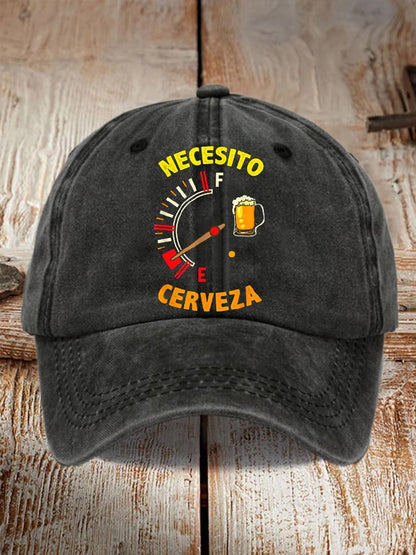Unisex Oktoberfest Beer Print Printed Washed Distressed Hat