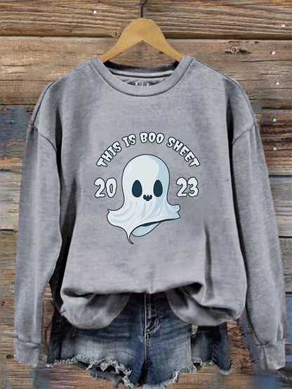 Women's "This is boo sheet 2023" printed casual sweatshirt